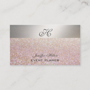 Professioneel elegant chic luxe glittery monogram visitekaartje
