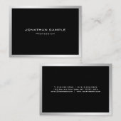 Professioneel Elegant Eenvoudig Gewoon Modern Zilv Visitekaartje (Voorkant / Achterkant)