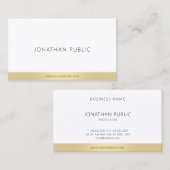 Professioneel Elegant Goud Wit Modern Eenvoudig Visitekaartje (Voorkant / Achterkant)