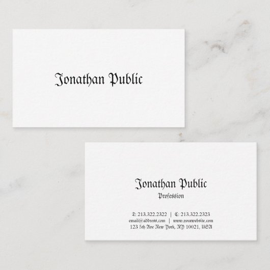 Professioneel elegant klassiek nostalgisch uiterli visitekaartje (Voorkant / Achterkant)