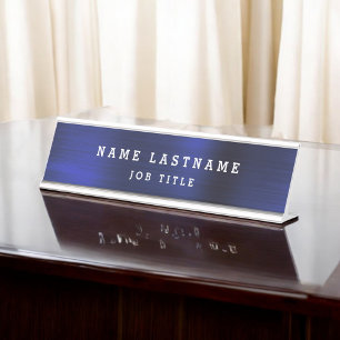 Professioneel Elegant Marine Blauw Bureau Naambordje