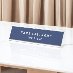 Professioneel Elegant Marine Blauw Bureau Naambordje