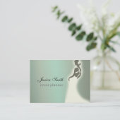 Professioneel elegant meisje silhouette visitekaartje (Staand voorkant)