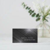 Professioneel elegant, modern luxe glanzend metaal visitekaartje (Staand voorkant)