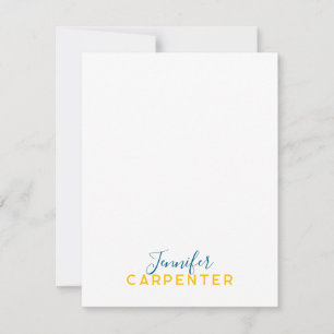 Professioneel elegant modern minimalistisch eenvou notitiekaartje