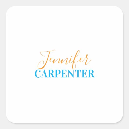 Professioneel elegant modern minimalistisch gewoon vierkante sticker (Voorkant)