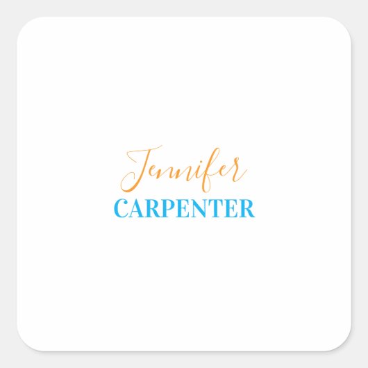 Professioneel elegant modern minimalistisch gewoon vierkante sticker (Voorkant)