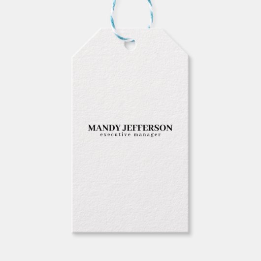 Professioneel elegant modern minimalistisch naam t cadeaulabel (Voorkant)