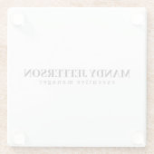 Professioneel elegant modern minimalistisch toevoe glazen onderzetter (Achterkant)