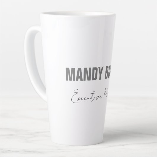 Professioneel elegant modern minimalistisch toevoe latte mok (Linkerhoek)