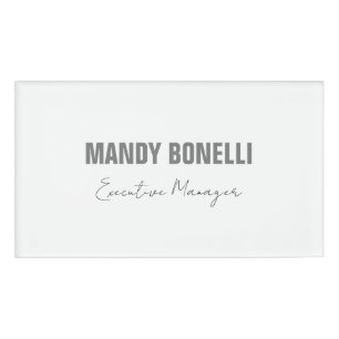Professioneel elegant modern minimalistisch toevoe naambadge