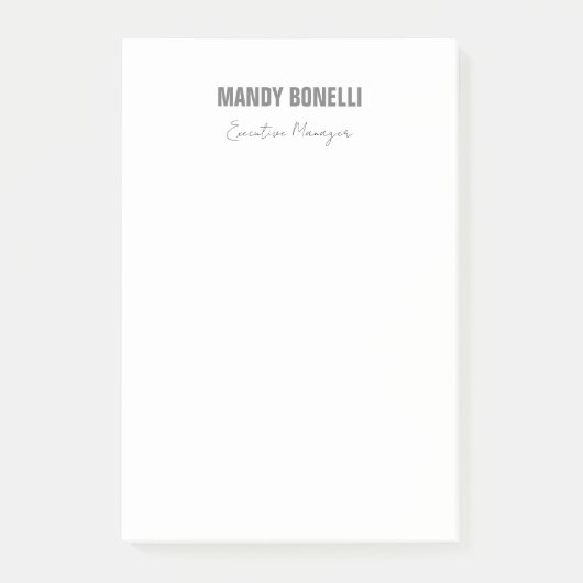 Professioneel elegant modern minimalistisch toevoe post-it® notes (Voorkant)