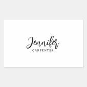 Professioneel elegant modern minimalistisch toevoe rechthoekige sticker (Voorkant)