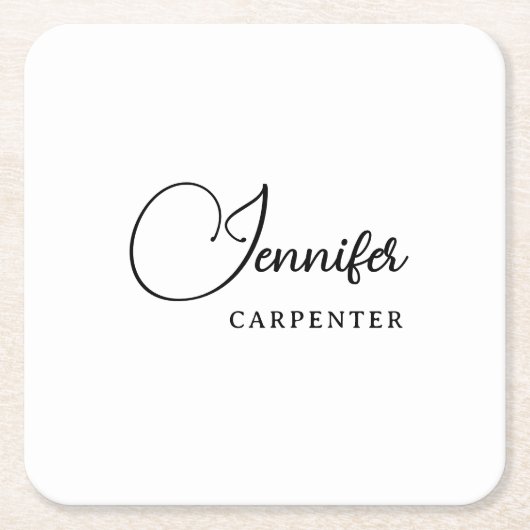 Professioneel elegant modern minimalistisch toevoe vierkante kartonnen onderzetter (Voorkant)