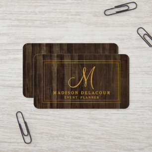 Professioneel Elegant Modern Monogram Gold & Wit Visitekaartje