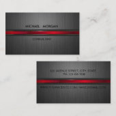 Professioneel elegant modern zwart, rood visitekaartje (Voorkant / Achterkant)