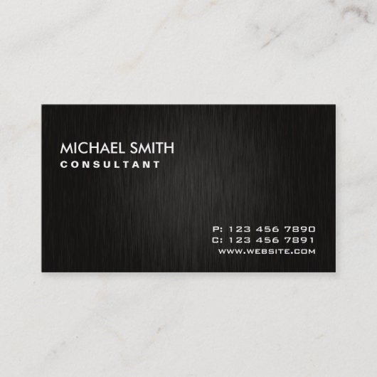 Professioneel, elegant, modern, zwart visitekaartje (Voorkant)
