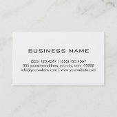 Professioneel Elegant Monogram Gewoon Wit Visitekaartje (Achterkant)