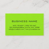 Professioneel elegant monogram in Lime Green Visitekaartje (Achterkant)