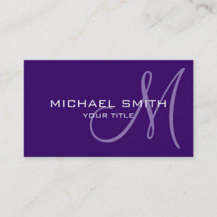 Professioneel elegant monogram in Violet Visitekaartje
