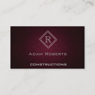 Professioneel elegant monogram leer visitekaartje