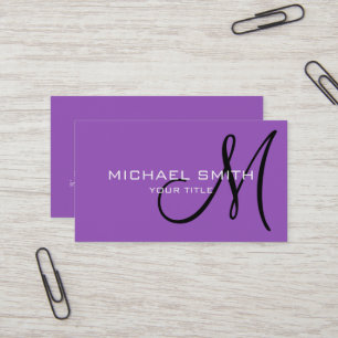 Professioneel elegant monogram Lila Visitekaartje