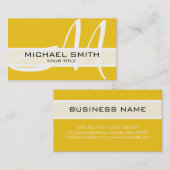 Professioneel elegant monogram Modern Deep Lemon Visitekaartje (Voorkant / Achterkant)