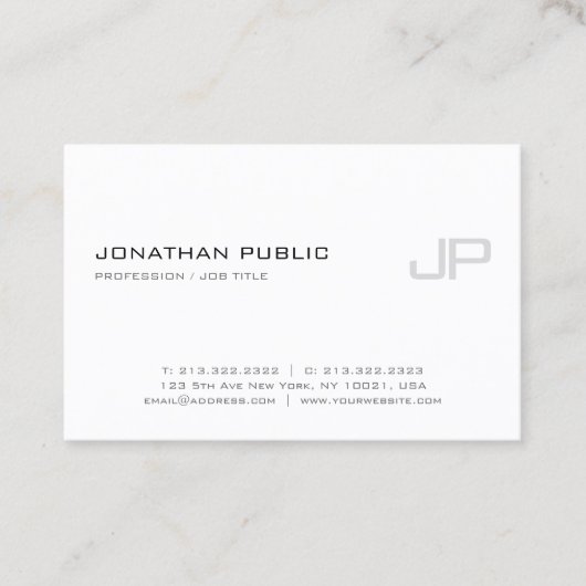 Professioneel Elegant Monogram Moderne Sjabloon Visitekaartje (Voorkant)