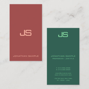 Professioneel elegant monogram verticaal modern visitekaartje