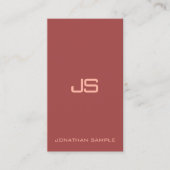 Professioneel elegant monogram verticaal modern visitekaartje (Voorkant)