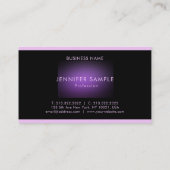 Professioneel Elegant Monogram Zwart Paarse Modern Visitekaartje (Achterkant)