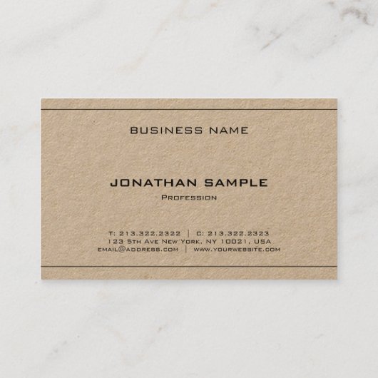 Professioneel Elegant Schoon Ontwerp Plain Luxe Visitekaartje (Achterkant)