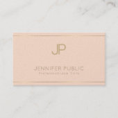 Professioneel Elegant Trendy Plain Luxe Monogram Visitekaartje (Voorkant)