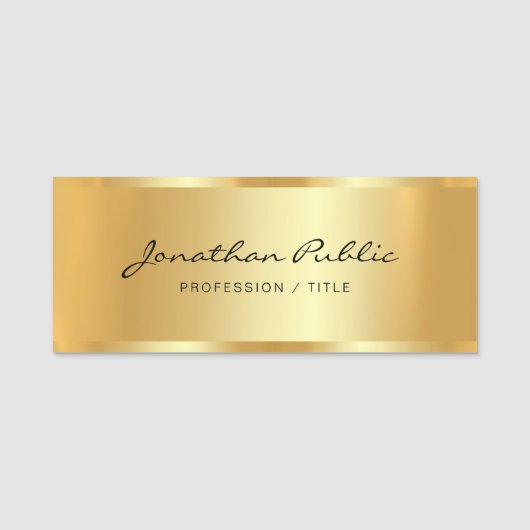 Professioneel Elegant Typografie Script Custom Naamplaatje (Voorkant)