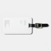 Professioneel elegant wit blauw minimalistisch mod bagagelabel (Voorkant horizontaal)