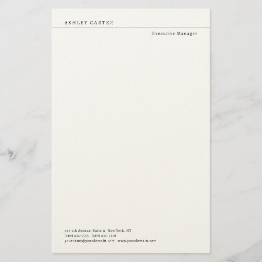 Professioneel elegant wit gewoon minimalistisch mo briefpapier (Voorkant)