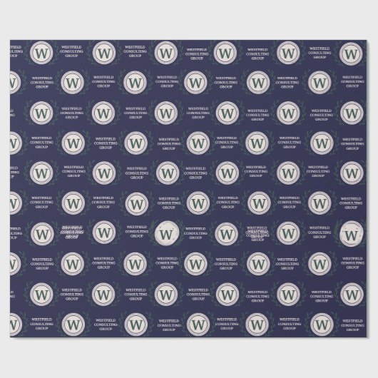 Professioneel Elegant Zakelijk Monogram Cadeauverp Cadeaupapier (Vlak)