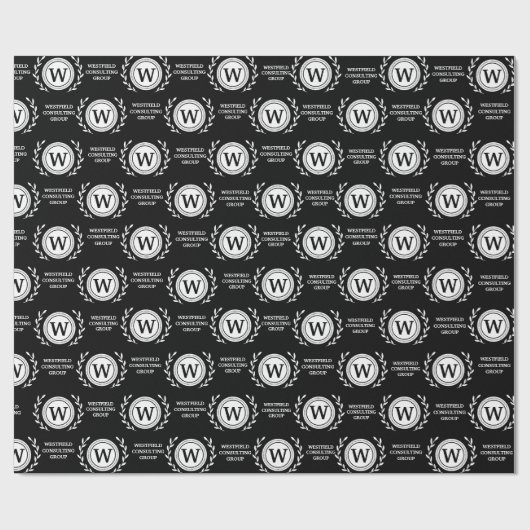 Professioneel Elegant Zakelijk Monogram Cadeauverp Cadeaupapier (Vlak)