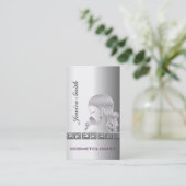 Professioneel elegant zilveren glittersilhouet visitekaartje (Staand voorkant)