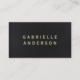 Professioneel elegant zwart leder met vetgedrukte  visitekaartje