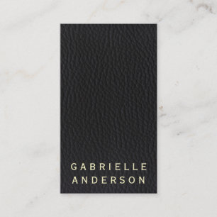 Professioneel elegant zwart leder met vetgedrukte  visitekaartje