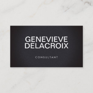 Professioneel elegant zwart leder met vetgedrukte  visitekaartje