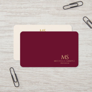 Professioneel Elegante Gouden Tekst Monogram Luxe Visitekaartje