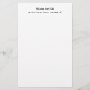 Professioneel elegante moderne minimalistische naa briefpapier