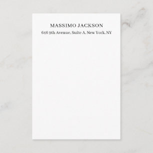 Professioneel elegante moderne minimalistische naa informatiekaartje