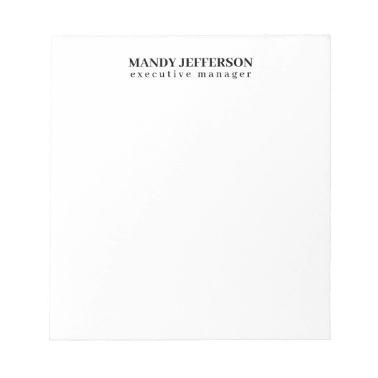 Professioneel elegante moderne minimalistische naa notitieblok (Voorkant)