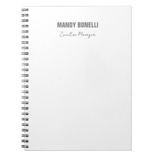 Professioneel elegante moderne minimalistische naa notitieboek