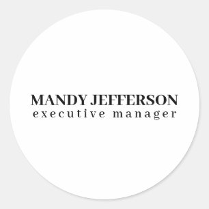 Professioneel elegante moderne minimalistische naa ronde sticker