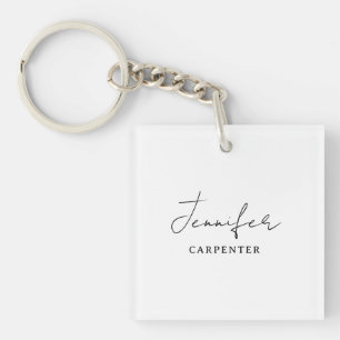 Professioneel elegante moderne minimalistische naa sleutelhanger