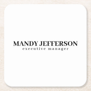 Professioneel elegante moderne minimalistische naa vierkante kartonnen onderzetter